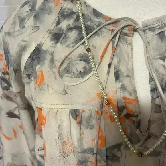 ❤️Host Picks❤️[4]Rebecca Taylor Misty Garden  Print Silk Blouse- NWOT - Picture 6 of 15